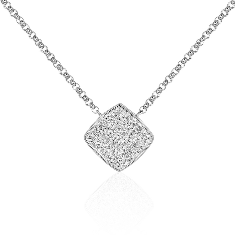 Naszyjnik z białego złota z diamentami (N10162 W G) - zdjęcie: 1