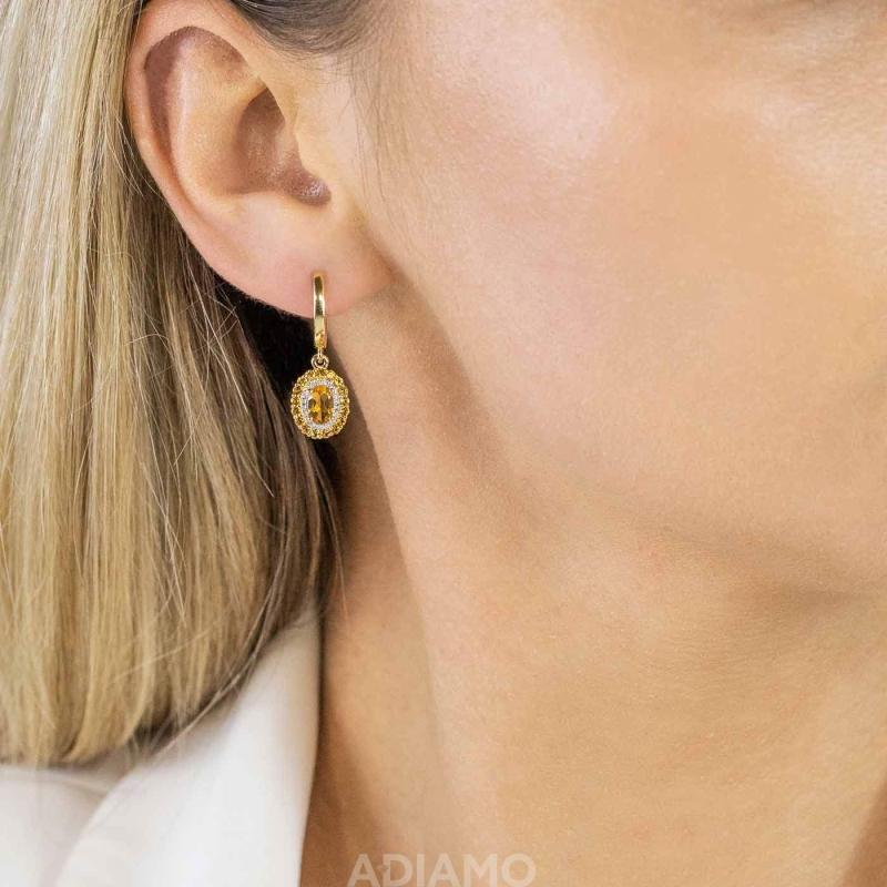 Kolczyki z cytrynami i diamentami (E71860 Y A CT) - zdjęcie: 2