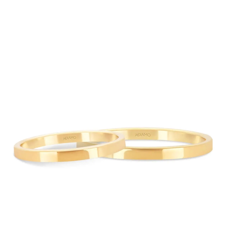 Obrączki ślubne, żółte złoto, płaskie, 2mm: 8, 23 - zdjęcie: 1