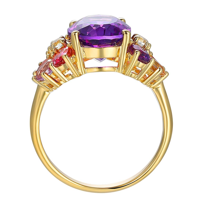 Pierścionek z kolorowymi kamieniami (R88902 Y): 7 - zdjęcie: 3