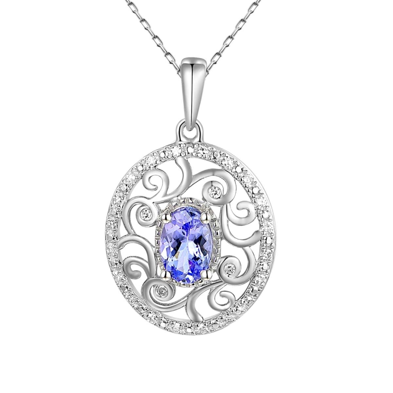 Zawieszka z tanzanitem i diamentami (P86861 W T) - zdjęcie: 1