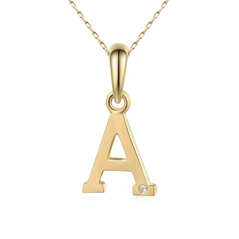 Zawieszka z diamentem - litera A (P79338 Y) - zdjęcie: 1