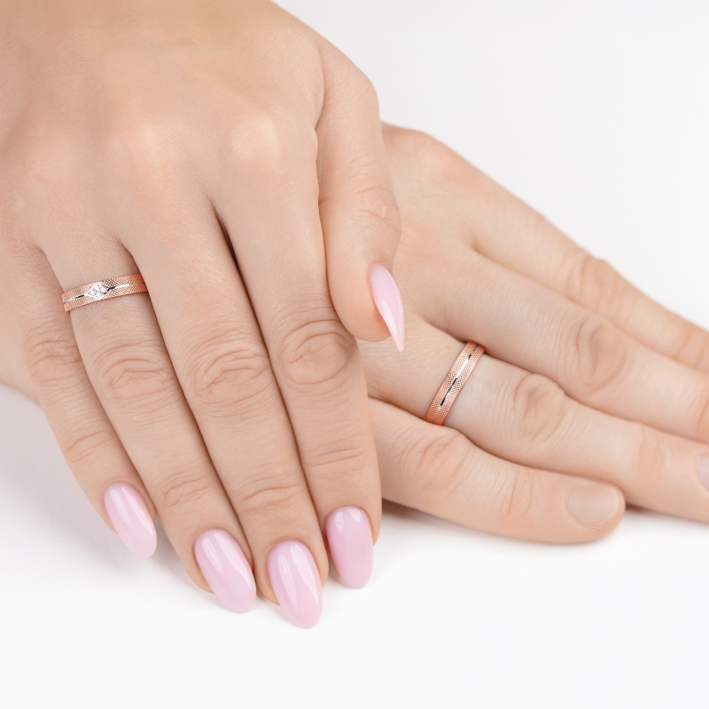 Obrączka dwukolorowe złoto, 4 mm (O-R99905 RW): 18 - zdjęcie: 2