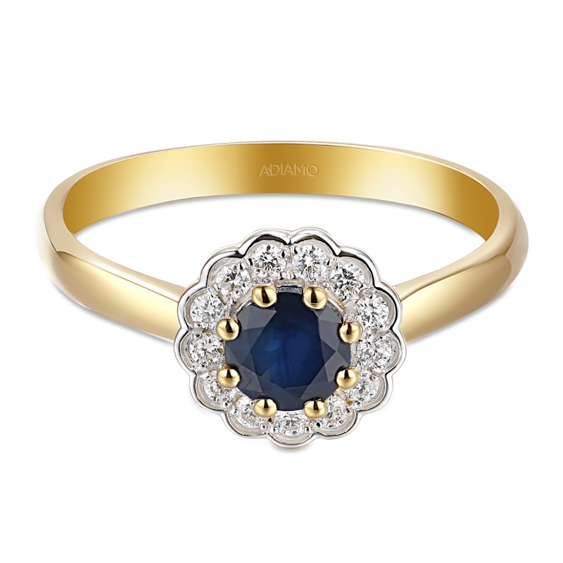 Pierścionek z szafirem i diamentami (R82050 Y SA): 10 - zdjęcie: 3