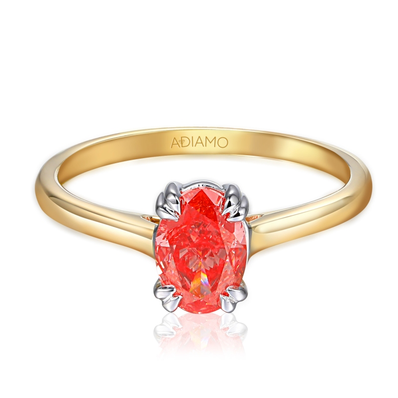Pierścionek z różowym diamentem laboratoryjnym (R96118 1,12ct YW LGDP): 10 - zdjęcie: 3
