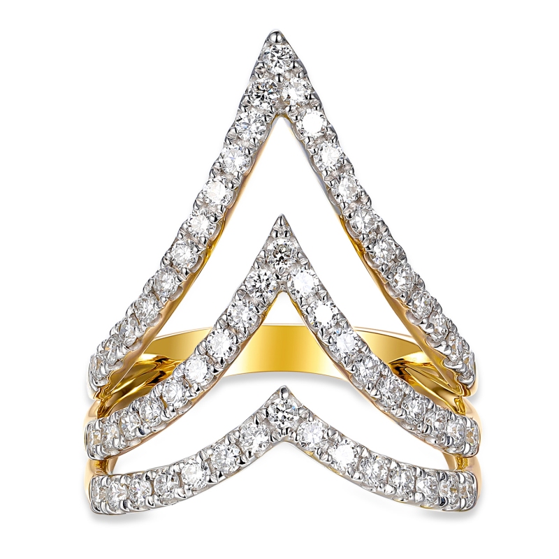 Pierścionek z diamentami laboratoryjnymi (R95387 Y LGD) - zdjęcie: 3