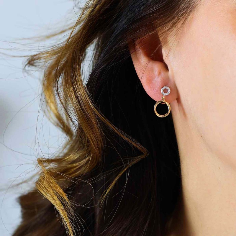 Kolczyki z diamentami (E85809 Y S) - zdjęcie: 2