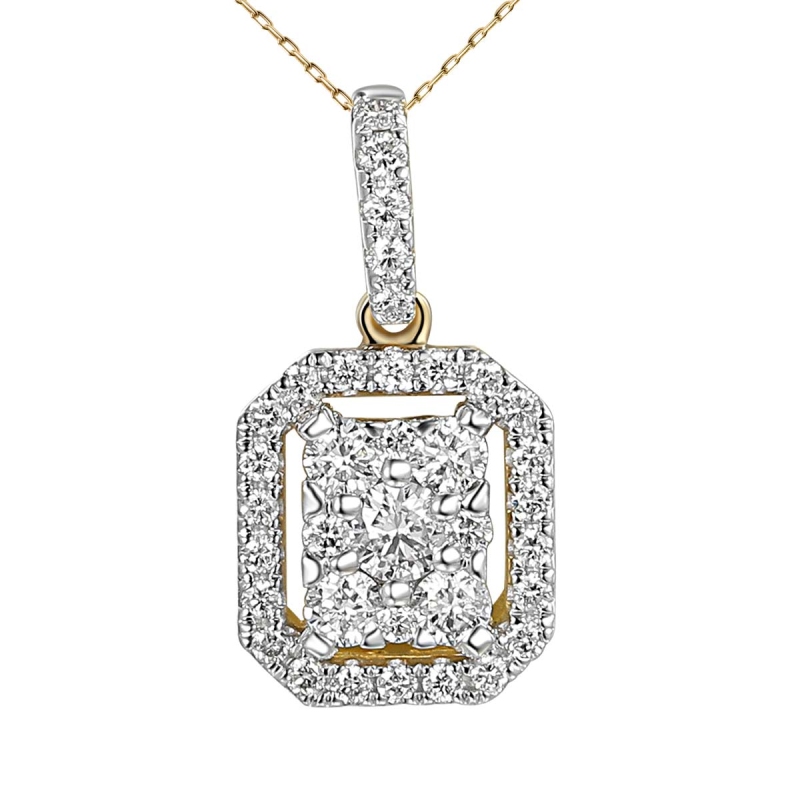 Zawieszka z żółtego złota z diamentami - 0,49 ct (P87699 Y) - zdjęcie: 1
