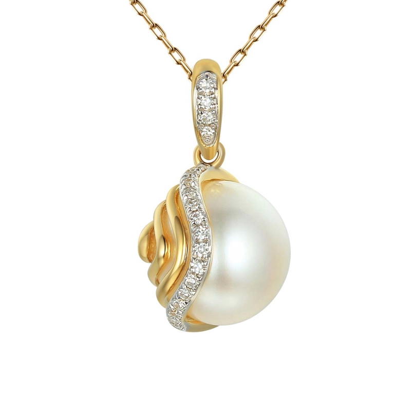 Zawieszka z perłą i diamentami (P81530 Y) - zdjęcie: 1