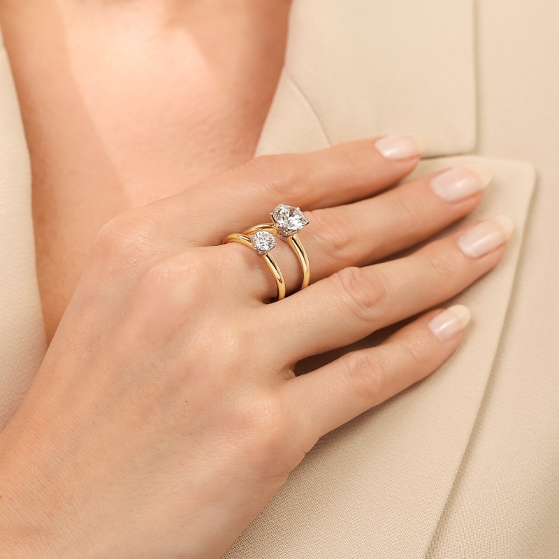 Pierścionek z diamentem laboratoryjnym (R58829 YW LGD 2,00ct) - zdjęcie: 7