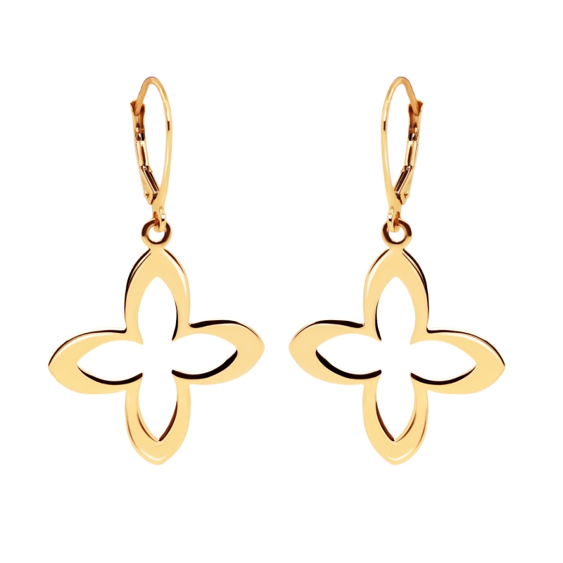 Kolczyki złote koniczynki (E77778 Y P) - zdjęcie: 1