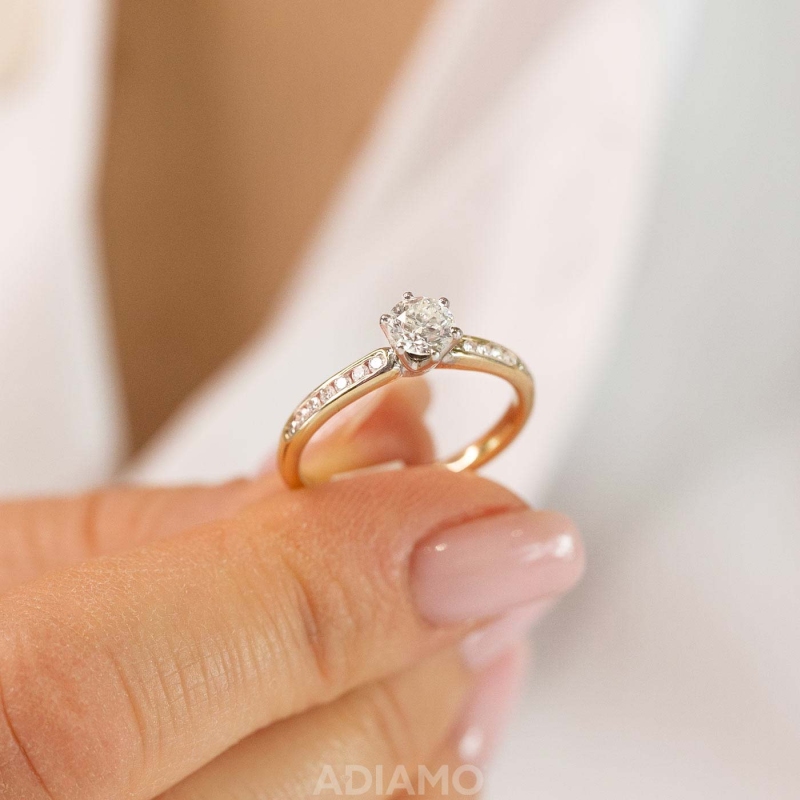 Pierścionek z diamentami (R58831 YW 0,50ct) - zdjęcie: 3