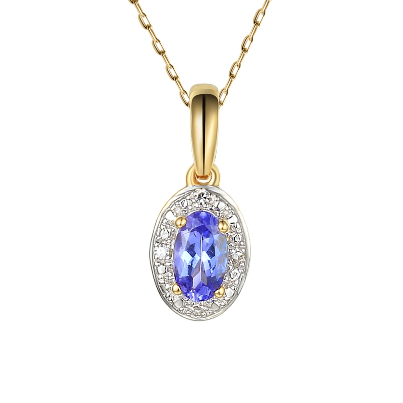 Zawieszka z tanzanitem i diamentami (P60389 Y T) - zdjęcie: 1