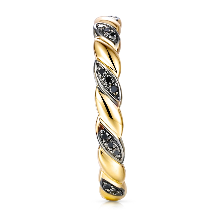 Pierścionek z czarnymi diamentami (R97775 Y BD): 10 - zdjęcie: 3