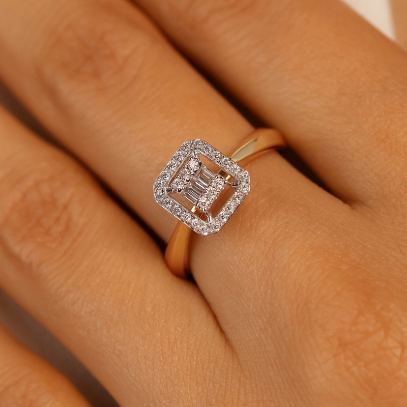 Pierścionek z diamentami (R100074 YW): 12 - zdjęcie: 5