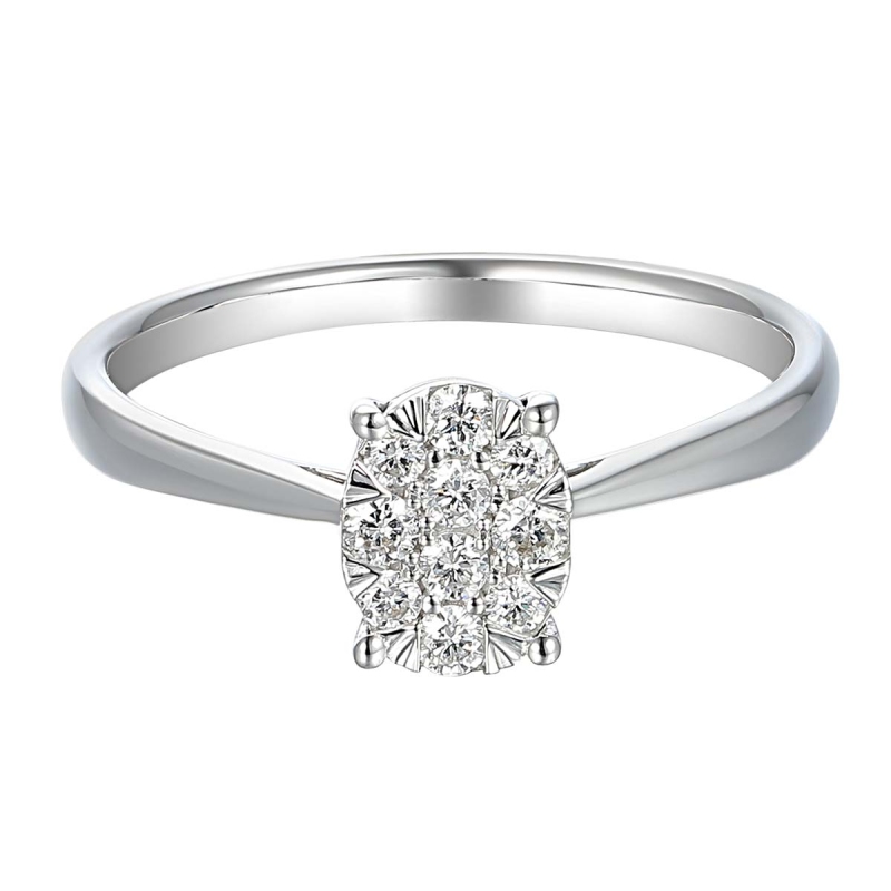 Pierścionek z diamentami (R65971 W) - zdjęcie: 2