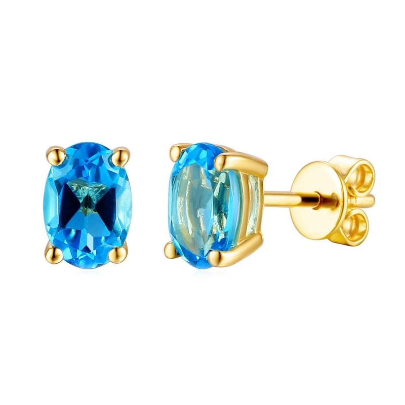 Komplet biżuterii z niebieskimi topazami (E43062YBT+P43062YBT+R43062YBT) - zdjęcie: 4