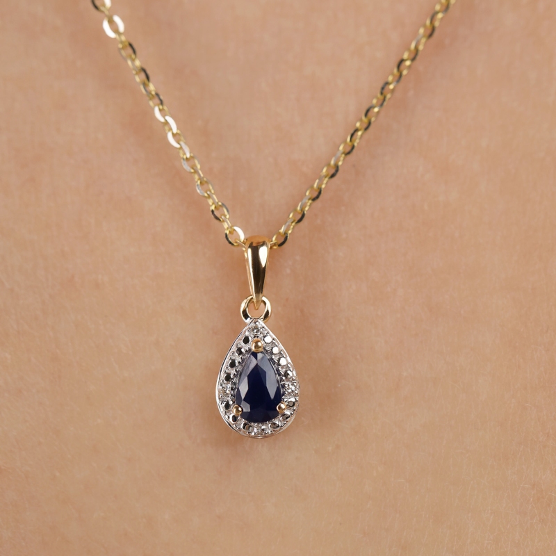 Zawieszka z szafirem i diamentami (P69348 Y SA) - zdjęcie: 3