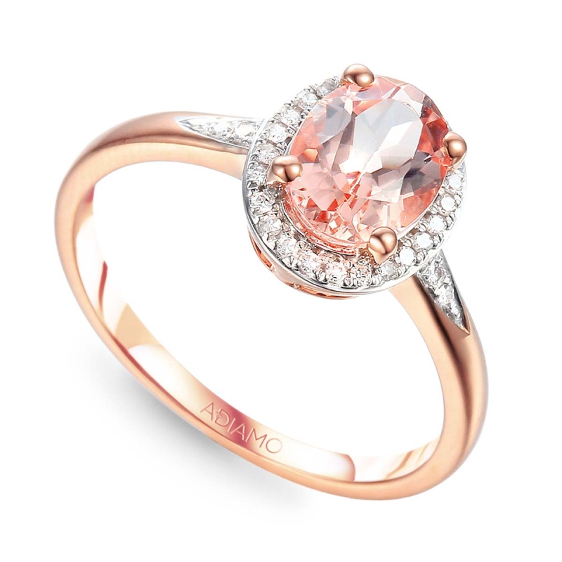 Pierścionek z morganitem i diamentami (R78031 R MR): 20 - zdjęcie: 1