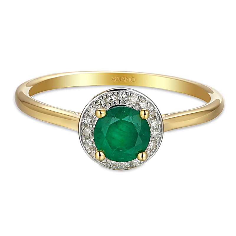 Pierścionek ze szmaragdem i diamentami (R62900 Y M EM): 10 - zdjęcie: 3