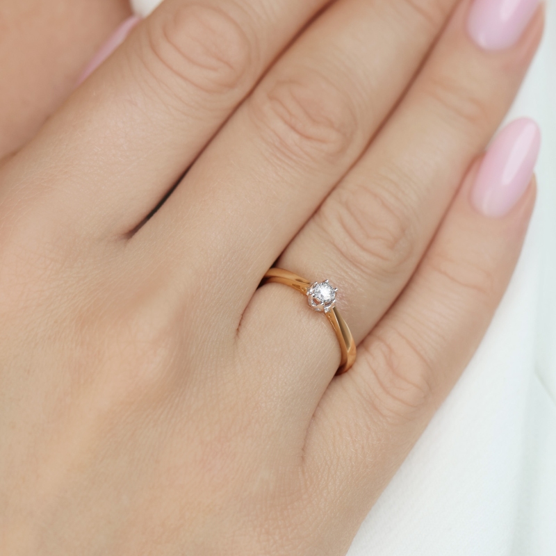 Pierścionek z diamentem (R88312 YW 0,06ct): 11 - zdjęcie: 2