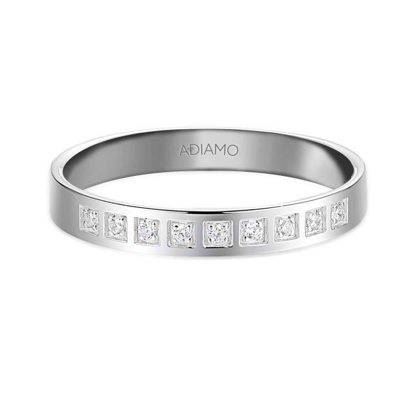 Obrączka z diamentami, 3 mm (O-R99872 W): 8 - zdjęcie: 3