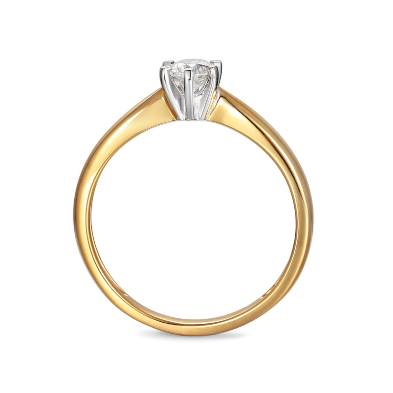 Pierścionek z diamentem, dwukolorowe złoto pr.585 R34130 0,10ct: 11 - zdjęcie: 4