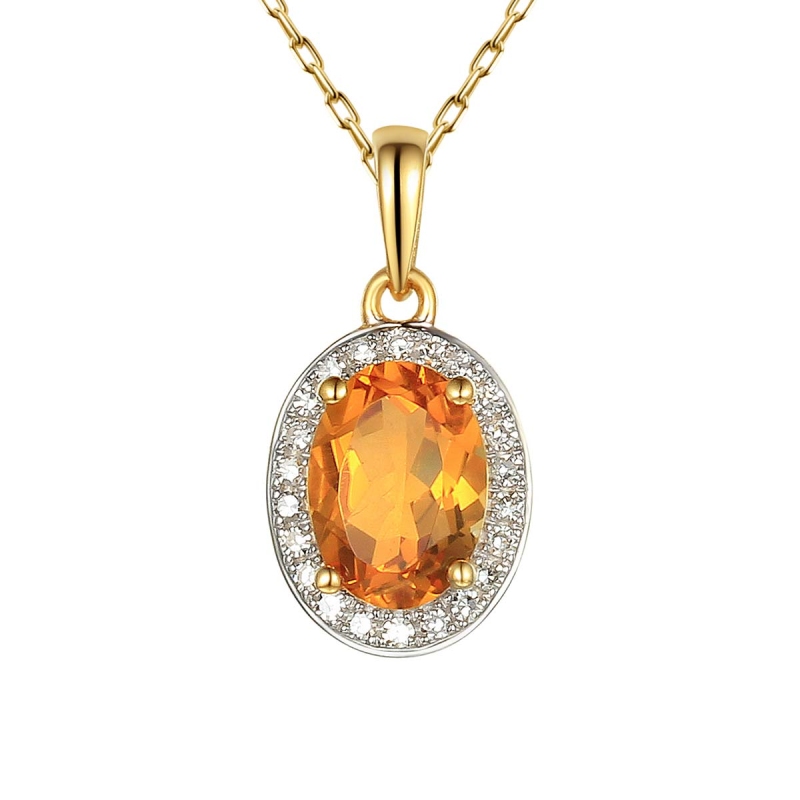 Zawieszka z cytrynem i diamentami (P62898 Y M CT) - zdjęcie: 1