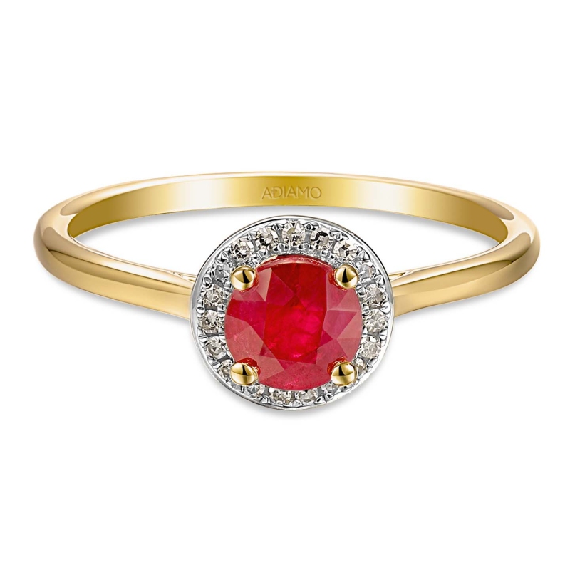 Pierścionek z rubinem i diamentami (R62900 Y M RU): 10 - zdjęcie: 3