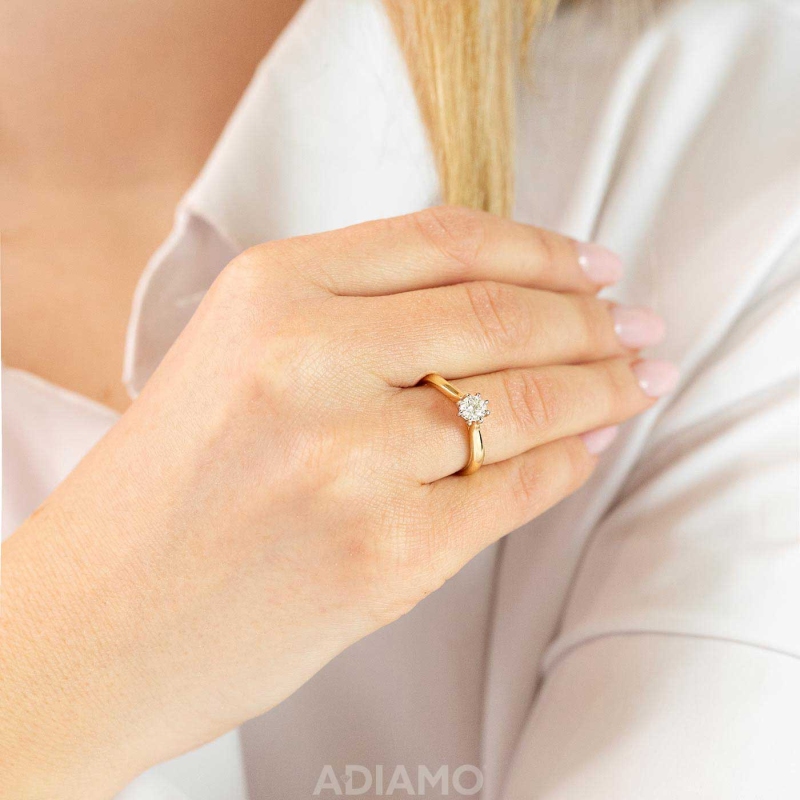 Pierścionek z diamentem (R58835 YW 0,33ct): 13 - zdjęcie: 2