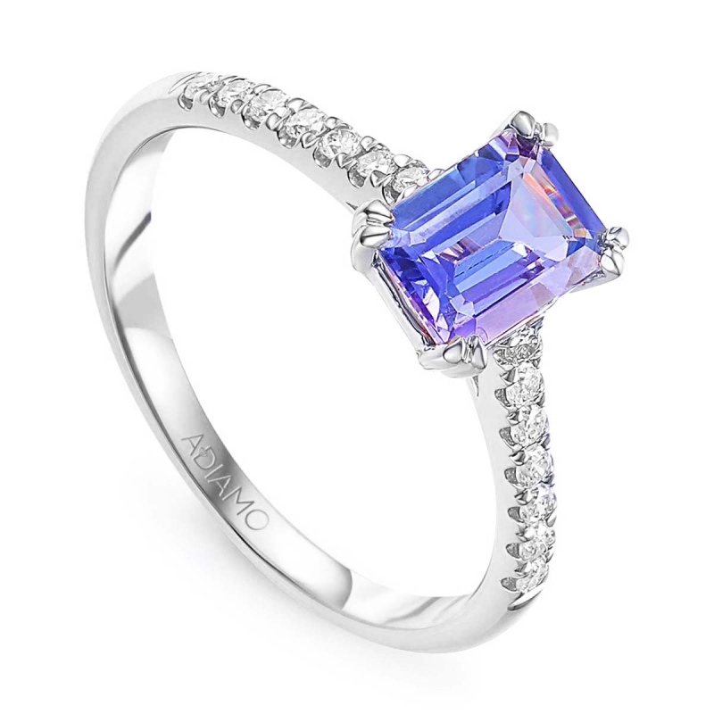 Pierścionek z tanzanitem i diamentami (R82483 W T): 14 - zdjęcie: 1