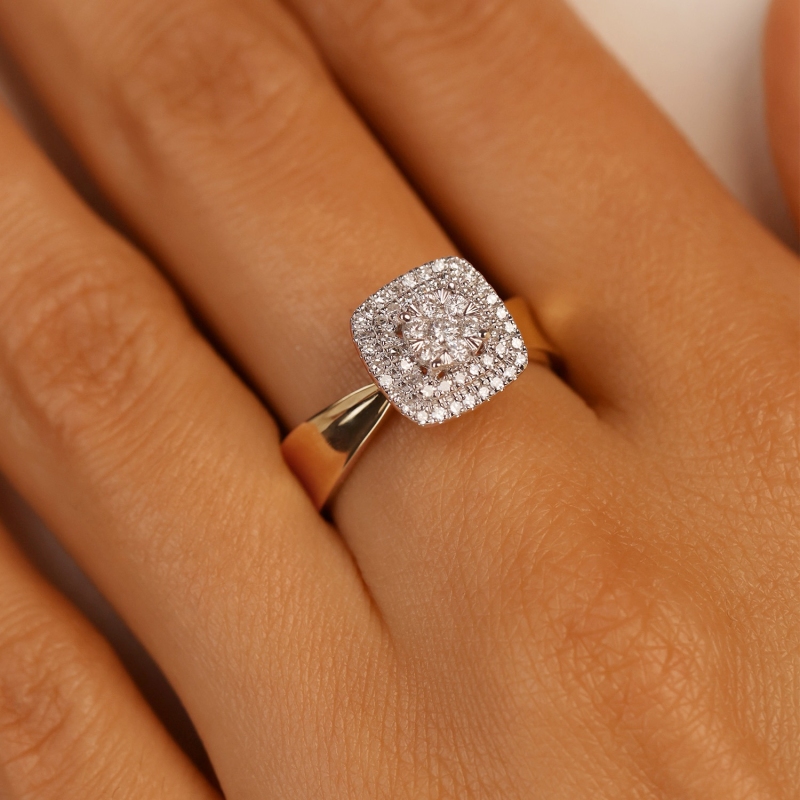 Pierścionek z diamentami (R100080 YW): 14 - zdjęcie: 5