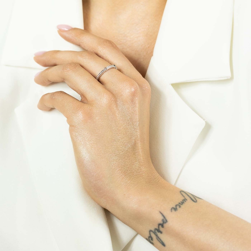 Pierścionek z diamentami (R81539 W): 12 - zdjęcie: 2