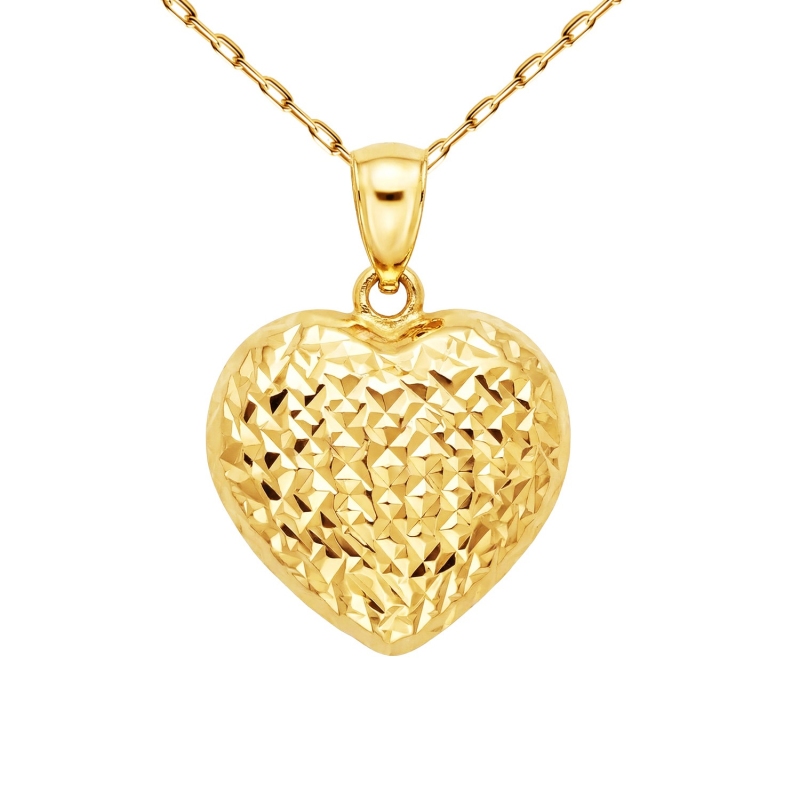 Złota zawieszka serce diamentowane, żółte złoto (P25175 Y) - zdjęcie: 1