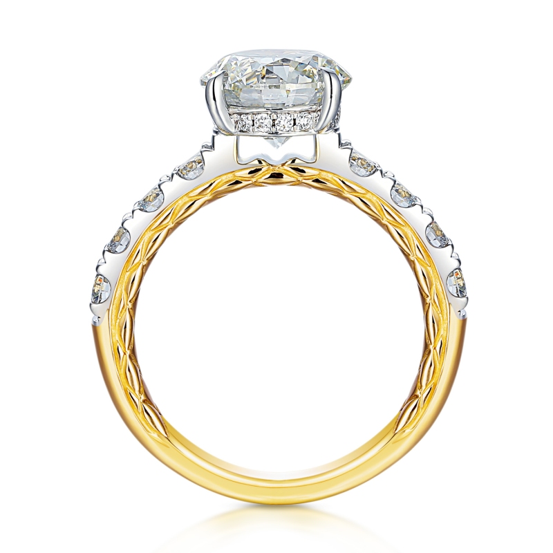 Pierścionek z diamentami laboratoryjnymi (R94452 3,04ct YW LGD): 10 - zdjęcie: 3