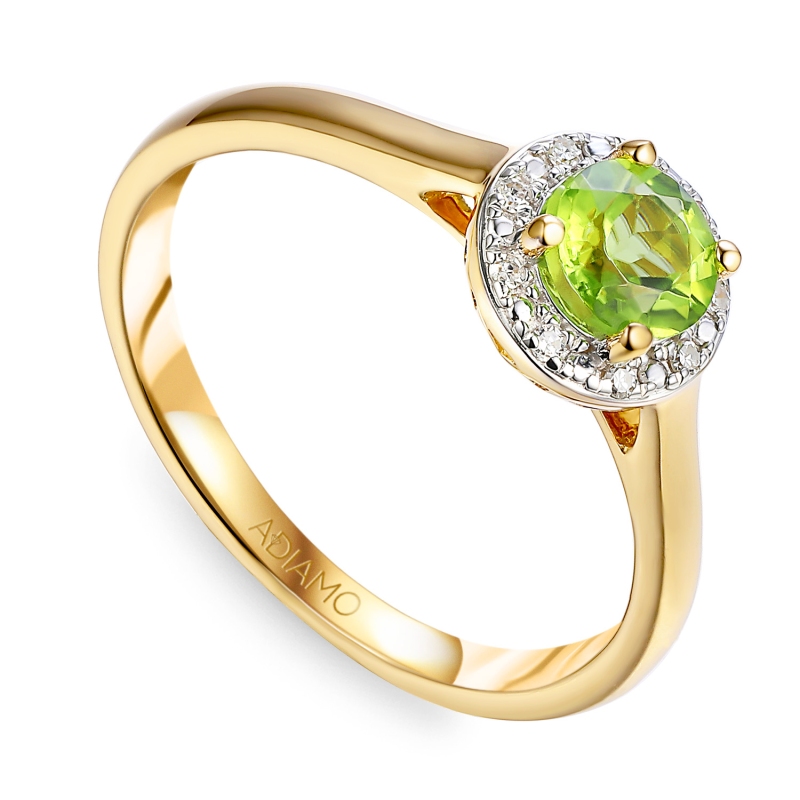 Pierścionek z perydotem i diamentami (R98723 Y PT): 13 - zdjęcie: 1