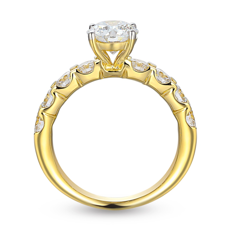 Pierścionek z żółtego złota z diamentami laboratoryjnymi (R73305 Y LGD 1,54ct): 15 - zdjęcie: 3