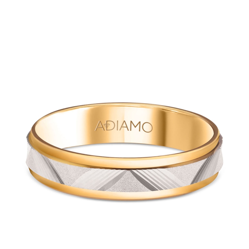 Obrączka ślubna damska dwukolorowa 5mm (O-AD119 YW D): 7 - zdjęcie: 1