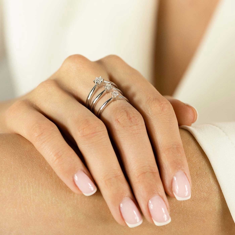 Pierścionek z diamentem, białe złoto pr.585 R34130 0,15ct: 10 - zdjęcie: 2