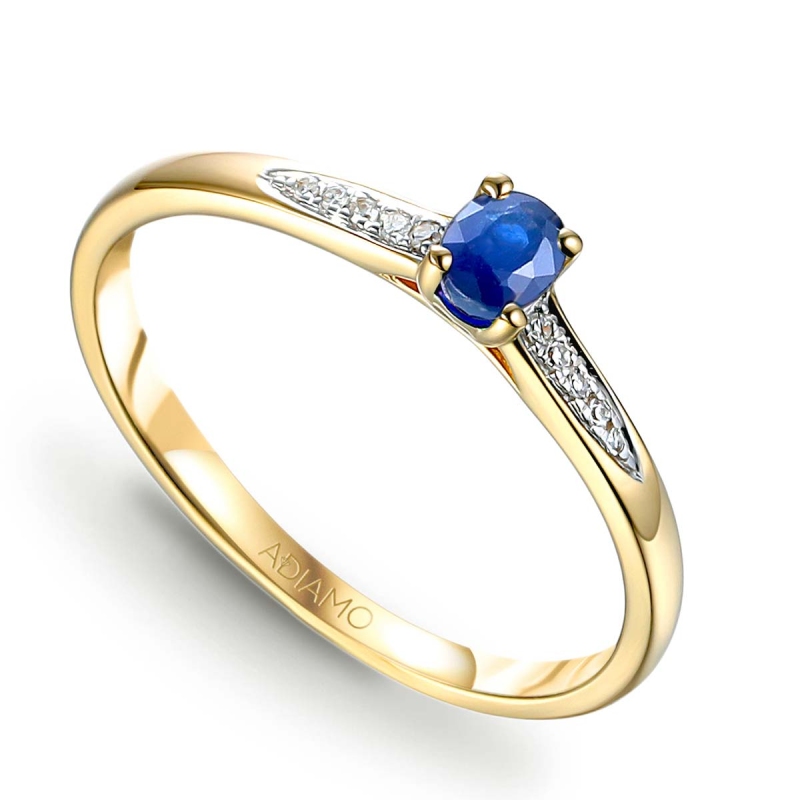 Pierścionek z szafirem i diamentami (R82440 Y SA): 10 - zdjęcie: 1