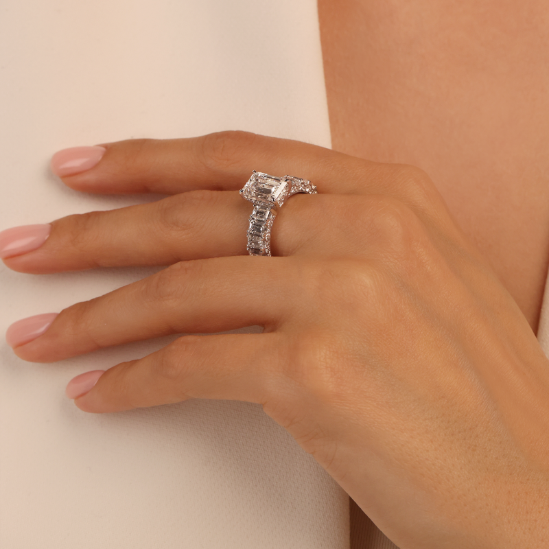 Pierścionek z diamentami laboratoryjnymi (R94454 W LGD): 10 - zdjęcie: 5