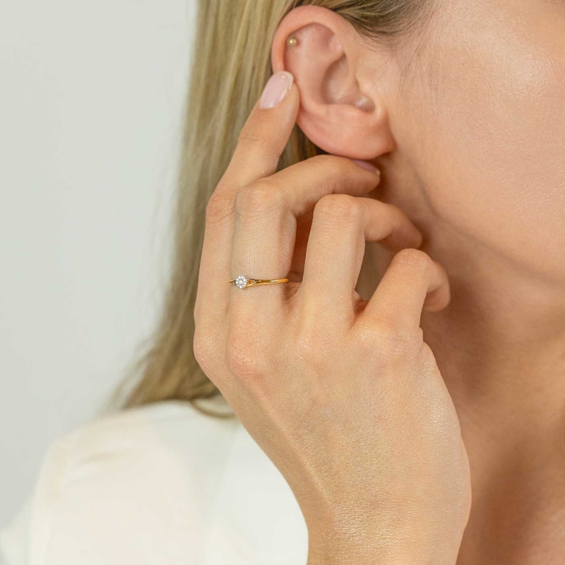 Pierścionek z diamentami (R46695 YW): 10 - zdjęcie: 2