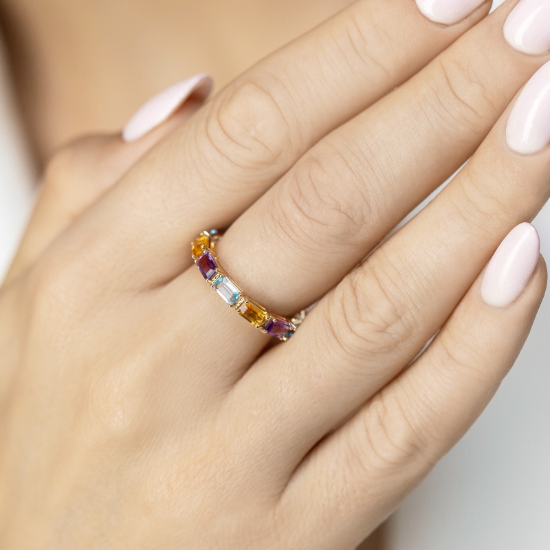 Pierścionek z kolorowymi kamieniami (R98893 Y AM,BT,CT): 16 - zdjęcie: 2