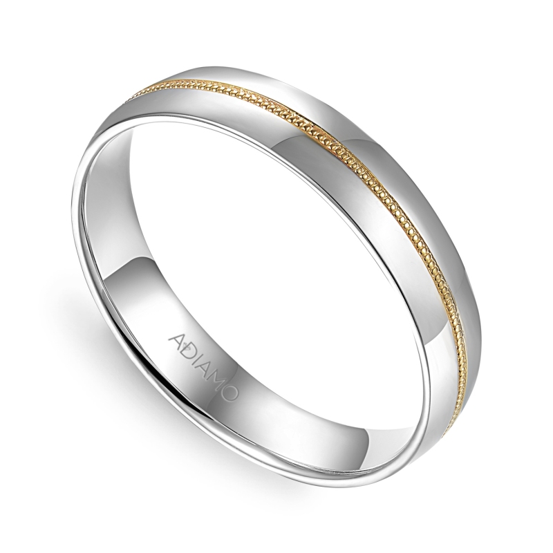Obrączka dwukolorowe złoto, 4,5 mm (O-R99887 YW): 18 - zdjęcie: 1