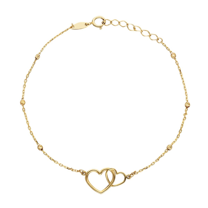 Bransoletka złota z serduszkami (B5779 Y 375) - zdjęcie: 1