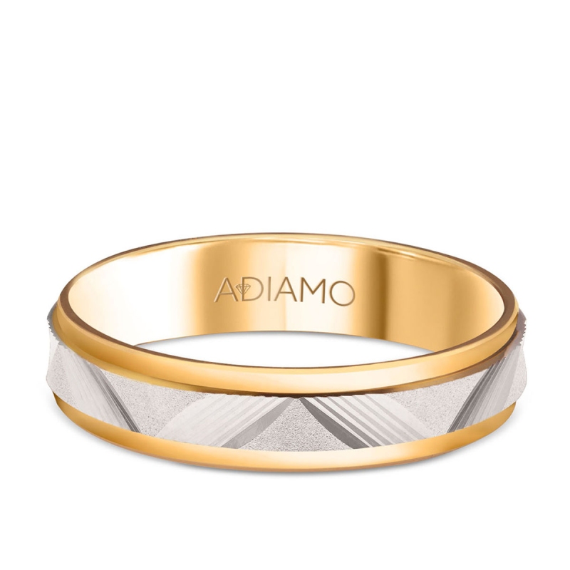 Obrączka ślubna męska dwukolorowa 5mm (O-AD119 YW M): 17 - zdjęcie: 1