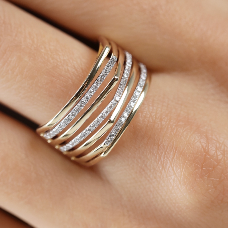 Pierścionek z diamentami (R100447 Y): 18 - zdjęcie: 5