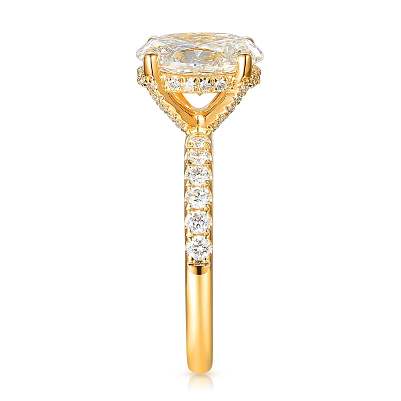 Pierścionek z żółtego złota z diamentem naturalnym w szlife owalnym - 2 ct (R100450 Y 2,00ct): 10 - zdjęcie: 4