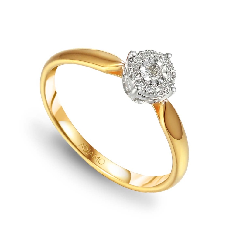 Pierścionek z diamentami (R55157 YW): 10 - zdjęcie: 1