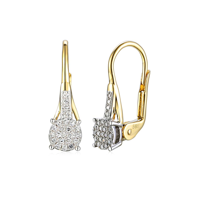 Kolczyki z diamentami (E86385 YW P 0,12ct) - zdjęcie: 1
